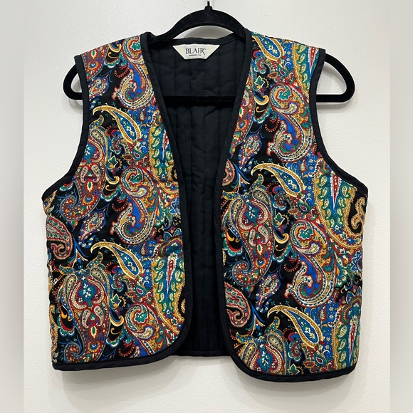 Blair Jackets & Blazers - Vintage Blair Colorful Paisley Vest Sz S